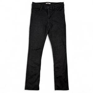 Levi's 314 Jeans Women 32x34 Black Shaping Straight Stretch Mid Rise Denim Pants